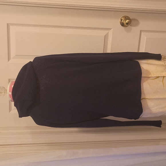 Michael Stars M Navy Mesh Hooded Lightweight Sweatshirt  Cotton/Silk Blend - Picture 6 of 7